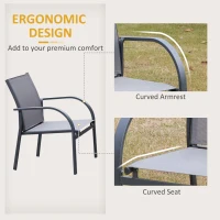 Outsunny Four-Piece Minimal Garden Patio Set - Grey(m-5)