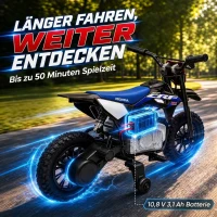 AIYAPLAY Elektrische kinder-motor HONDA CRF 450R 12V kinder-motocross met 35W motor lithium-accu achtervering 31 cm wielen(m-5)