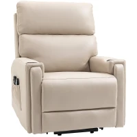 HOMCOM Electric Riser and Recliner Chair, with Massage and Heat - Beige(m-12)