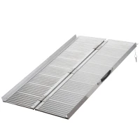 HOMCOM 4ft Folding Aluminum Wheelchair Ramp Scooter Portable Mobility Assist Suitcase Access Aid Disabled(m-10)