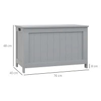 HOMCOM Storage Chest, Modern Storage Trunk with 2 Safety Hinges and Cut-out Handles, Wooden Toy Box for Living Room, Entryway, 76 x 40 x 48 cm, Grey(m-3)