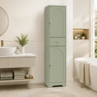 HOMCOM Tall Bathroom Cabinet with Arched Doors - Light Green(m-14)