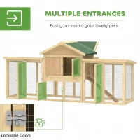 PawHut Large Chicken Coop, Wooden Outdoor Chicken Cage Poultry Hen House with Nesting Box(m-5)