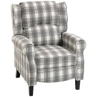 HOMCOM 160° Reclining Armchair, with Footrest - Grey and White(m-14)