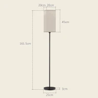 HOMCOM Floor Lamp, Modern Standing Lamp with Linen Shade and Foot Switch, Tall Lamps for Bedroom, Bulb not Included, Black(m-3)