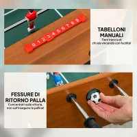 SPORTNOW Calcio Balilla Pieghevole con Impugnature Antiscivolo, 2 Palline e Segnapunti, Marrone(m-7)
