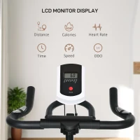 HOMCOM Exercise Bike, Indoor Cycling, with LCD Display, Heart Rate, Sensor - Black and Orange(m-4)