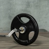 SPORTNOW Halterschijf, 2-delige Set, 15 kg per Schijf, Drie Handgrepen, Vloerbeschermende Rubberen Jas, Metaal(m-7)