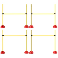 PawHut 5-delig Hondenagilityset met 4 Hordes en Draagtas voor Sprongtraining, Geel(m-10)