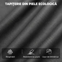 HOMCOM Canapea Reclinabilă Electrică 2 Locuri 135° cu Masaj și Încălzire, Material cu Aspect de Piele, Gri Închis(m-7)