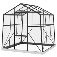 Outsunny Kas Kweekhuis Kweekbed, weerbestendig, 192 x 192 x 203 cm, Zwart(m-10)