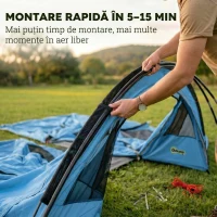 Outsunny Cort Familial Easy-pick-up pentru 4 Persoane, Albastru(m-7)