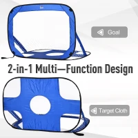 HOMCOM 2 in 1 Pop Up Football Net Set of Two Target Goal Net for Garden Outdoor Sports and Practise(m-4)