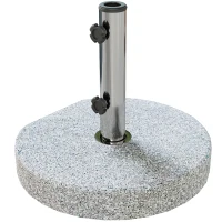 Outsunny Pied de parasol rond, socle parasol extérieur à roulettes, pour mât de Ø 32,38 et 48 mm, poids net 25,5 Kg, gris(m-12)