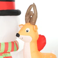 Outsunny 7ft Giant Christmas Inflatable Snowman with 2 Reindeer, Outdoor Blow Up Christmas Decoration with LEDs, Bag(m-11)