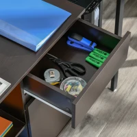 HOMCOM Printertafel trolley printerstandaard met laden+plank spaanplaat bruin(m-7)