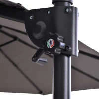 parasol met zwengel dubbele parasol tuinparasol zonwering metaal grijs(m-8)
