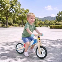 AIYAPLAY Draisienne Enfants Vélo Bébé sans Pédales avec Selle Réglable en PU, pour 3-5 Ans Jusqu'à 50 kg, Bois Naturel(m-16)