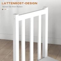 HOMCOM 2-delige Keukenstoelen Eetkamerstoelen Stoelen, Massief hout, modern ontwerp, 38,5 cm x 47,5 cm x 99 cm, Wit(m-5)