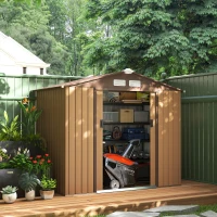 Outsunny tuinhuisje metaal geel 213 x 130 x 185 cm(m-9)