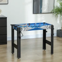 SPORTNOW 5-in-1 Speeltafel, Biljart, Tafeltennis, Hockey, Basketbal, Boogschieten, Inclusief Accessoires, MDF, Kunststof, Blauw(m-8)
