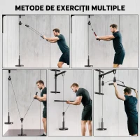 SPORTNOW Aparat cu scripete Home Gym și sistem LAT, compatibil cu discuri de greutăți universale și accesorii(m-4)