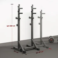 SPORTNOW Support d'haltères réglable en hauteur et en largeur, repose-barre en acier avec verrouillages de sécurité, supportant jusqu'à 150 kg(m-3)