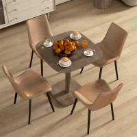HOMCOM Table à manger pour 4 personne table de cuisine carrée style moderne avec plateau aspect bois, 70 x 70 cm, marron(m-6)