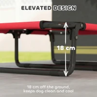 PawHut Portable Raised Dog Bed, Elevated Pet Cot with Breathable Mesh for Indoor Outdoor, for Small Medium Dogs, Red(m-4)