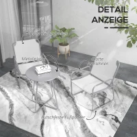 Outsunny 3-delige tuinmeubelset, 2 stoelen met ademende stoffen bekleding, 1 ronde tafel Ø60 cm, Lichtgrijs(m-7)
