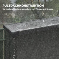 Outsunny 1,9 x 1,9 m Tuinhuis, Gereedschapsschuur van Kunststof, Afsluitbare Deuren, 2 Ventilatieopeningen, Donkergrijs(m-8)