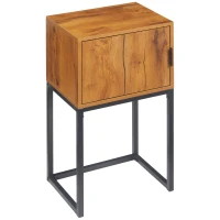 HOMCOM Consoletafel in industrieel design, bijzettafel, dressoir, 1 kast, bruin+zwart(m-10)