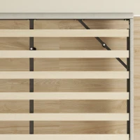 HOMCOM Cama Flutuante 160 x 200 cm com Iluminação LED Inteligente, Estrado de Casal Estofado em Linho, Montagem Fácil, Bege(m-6)