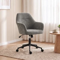 HOMCOM Chaise Bureau Ergonomique, Fauteuil de Bureau en Chenille avec Hauteur Réglable, Fonction Bascule, Gris(m-2)