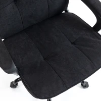 HOMCOM Directiestoel met dubbellaagse bekleding, stoffen bureaustoel, in hoogte verstelbaar, met armleuningen, zwart(m-12)