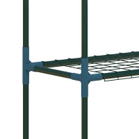 Outsunny plantenrek, set van 2, elk met 4 planken, gecombineerd of afzonderlijk te gebruiken, staal, groen, 70 x 27 x 110 cm(m-9)