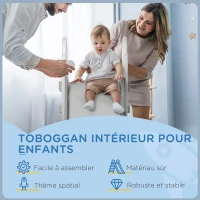 AIYAPLAY Toboggan pour enfants toboggan intérieur pour enfant, de 18 à 36 mois, jusqu'à 30 kg, 157L x 46,5l x 80H cm, gris(m-6)