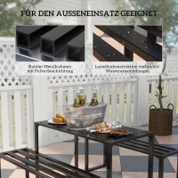Outdoor meubelset tafel + banken 4-de tuinzitgroep tafel zitbank metaal(m-4)