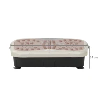 HOMCOM Plataforma Vibratoria con 2 Bandas Elásticas 200W Control Remoto 99 Velocidades USB Pantalla LED 54x33x14cm Café y Negro(m-3)