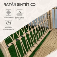 Outsunny Juego de 3 Piezas Sillas y Mesa de Ratán PE con 2 Sillas 1 Mesa de Centro Redonda y Cojines para Terraza Balcón Natural(m-7)