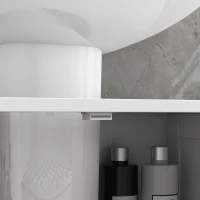 HOMCOM Under Sink Bathroom Storage Cabinet 2 Layers Vanity Unit Wooden - White(m-9)