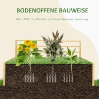 Outsunny Houten Plantenbak met Klimrek, Weerbestendig, 183 x 98,5 x 95 cm, Natuurlijk(m-6)