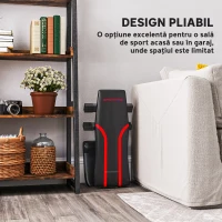 SPORTNOW Bancă Fitness Pliabilă, Bancă Abdominale Multifuncțională Înclinabilă cu Spătar Reglabil pe 6 Niveluri, Negru(m-5)