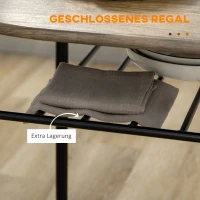 HOMCOM eetset, eettafel met 2 stoelen, keukentafel met opbergplank, zwart(m-6)
