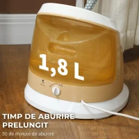 HOMCOM Fier de călcat vertical cu aburi 1800W cu rezervor de 1,8L, înălțime reglabilă și accesorii, auriu(m-6)