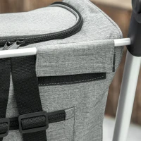 HOMCOM Boodschappentrolley, 46L tas, opvouwbare boodschappentrolley met koeltas, verstelbare handgreep, aluminiumframe, grijs(m-10)
