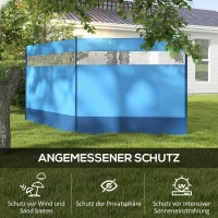 Outsunny Windscherm met Kijkvenster en Draagtas, Stalen Palen, 440x140cm, Blauw(m-4)