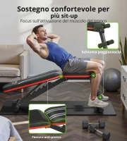 Panca per pesi multifunzionale, pieghevole & salvaspazio, telaio in acciaio robusto, 110x40,6x40,6 cm, Nero(m-1)