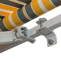 Outsunny 3.5M x 2.5M Garden Patio Manual Awning Canopy Sun Shade Shelter Retractable Gear Lever Winding Handle - Yellow(m-5)
