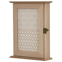 HOMCOM Armario para Llaves con 6 ganchos Estilo vintage Mueble de pared de madera para Llaves 20x6,5x26,5cm Madera(m-1)